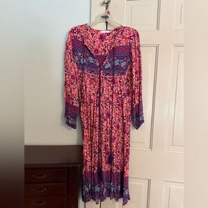 Vibrant Floral Long Sleeve Dress